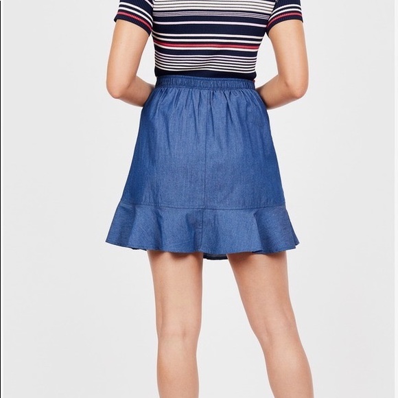 BCBGeneration Wrap Chambray Skirt - Picture 4 of 8